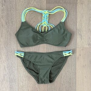 Xhileration Olive Green Bikini